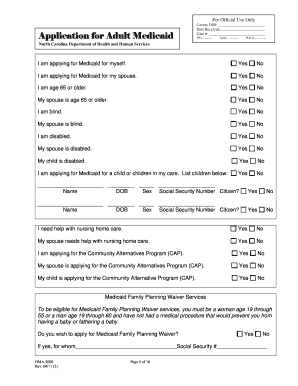 North Carolina Medicaid Application