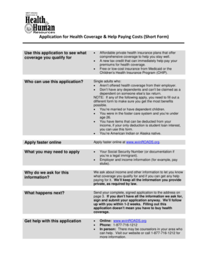 Health Coverage Application Form