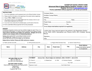 Exhibitor Badge Order Form