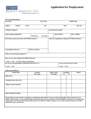 Employment Application Form