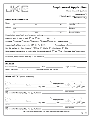 JKC Application & Self-identification form - J Koski Company