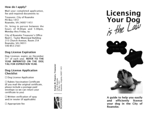 Roanoke Dog License Application