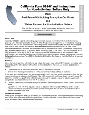 California Form 593-W