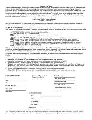 Warren Wilson College Payment Agreement