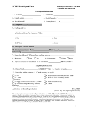 SCSEP Participant Form