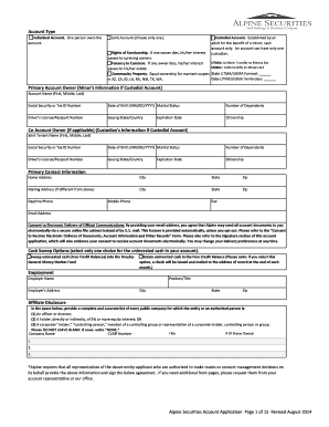 Alpine Securities Account Application