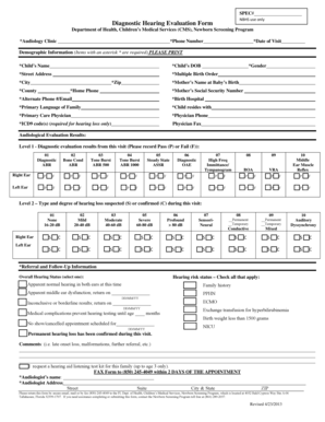 Diagnostic Hearing Evaluation Form