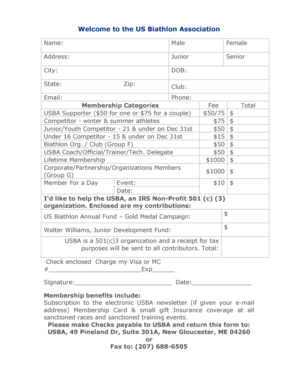 US Biathlon Association Membership and Liability Release Form