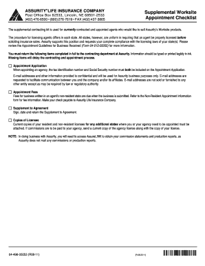 Assurity Life Insurance Agent Appointment Checklist