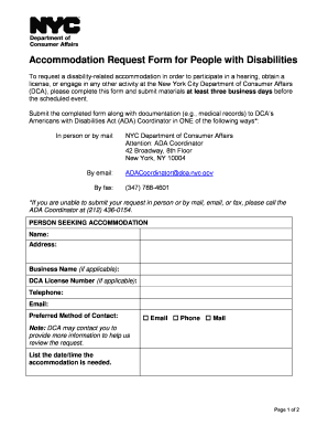 Accommodation Request Form for People with Disabilities
