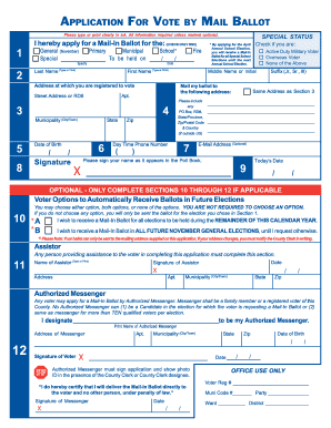 New Jersey Mail-In Ballot Application