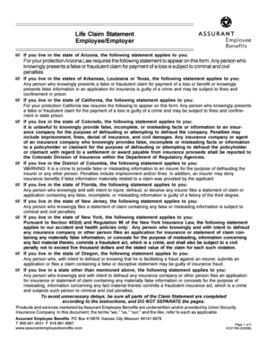 Group Life Claim Statement