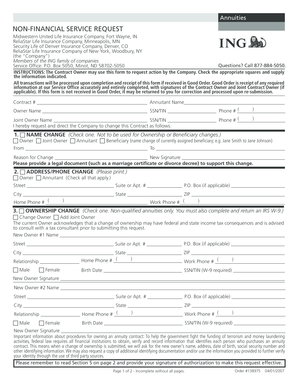 Annuity Contract Change Request Form
