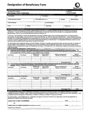 Designation of Beneficiary Form