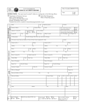 Washington State Vehicle Accident Report