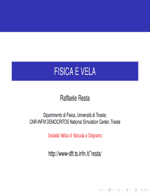 FISICA E VELA - Progetto Lauree Scientifiche Trieste - laureescientifiche units