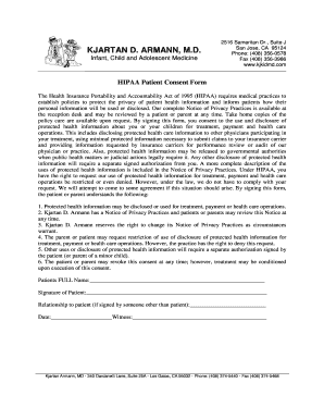 HIPAA Patient Consent Form