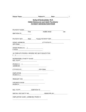 Patient Information Form