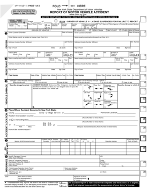 New York State Motor Vehicle Accident Report