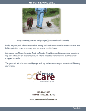My Pet’s Living Will