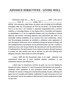 Advance Directives Living Will