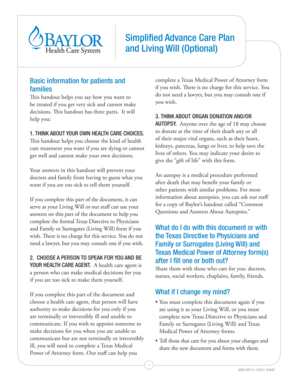 Texas Advance Care Plan and Living Will