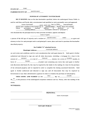 Louisiana Power of Attorney to Purchase