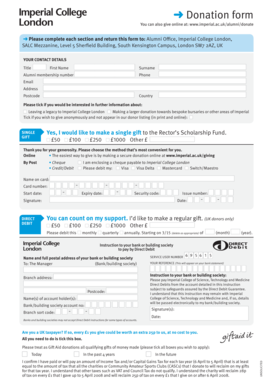 Imperial College London Donation Form