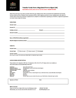 Alpari UK Fund Transfer Form