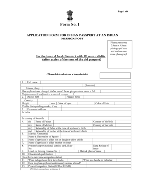 Indian Passport Application Form