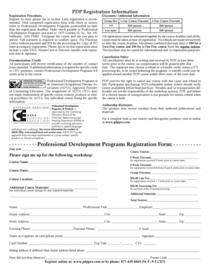 Professional Development Programs Registration Form