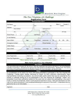 Registration Form - City of Bluefield