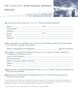 The Leadership2 Model Employee Handbook