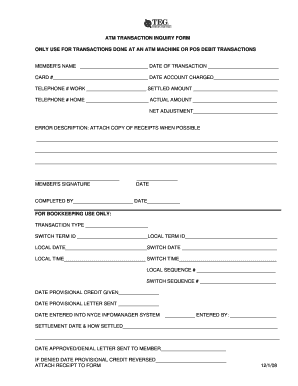 ATM Transaction Inquiry Form
