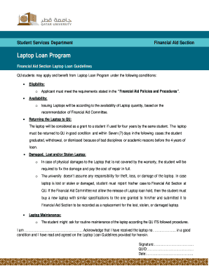 Laptop Loan Application Form