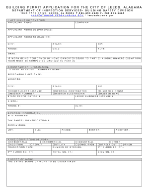 building permit - Leeds Alabama