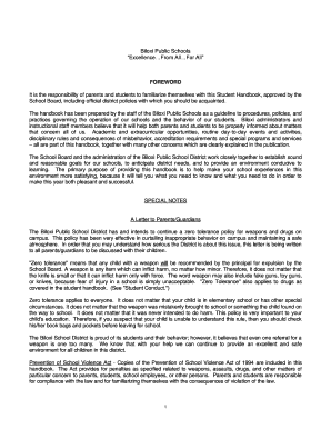 It is the responsibility of parents and students to familiarize themselves with this Student Handbook, approved by the