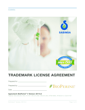 Trademark license agreement - BioPerine