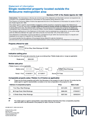 The Director of Consumer Affairs Victoria has approved this form of the Statement of Information for section 47AF of