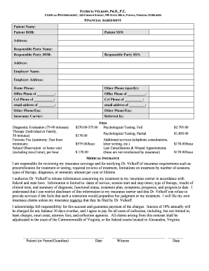 Financial Agreement - Patricia Velkoff, PhD
