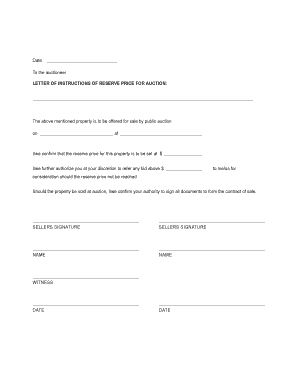 To the auctioneer LETTER OF INSTRUCTIONS OF ... - Colin Banks