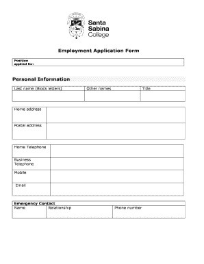 fillable online employment application form personal information fax