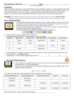 Basic Stoichiometry Phet Lab Answer Key Pdf - Fill and Sign Printable  Template Online