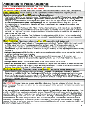 Colorado Application For Public Assistance