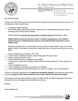 school admission letter example