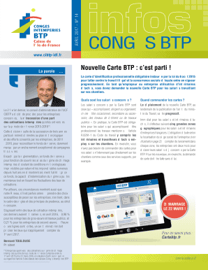 Remplissable congs btp - CIBTP de l'ile de France