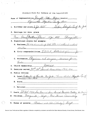 Standard Form For Members of the Le91slature Name of 2. Marriage