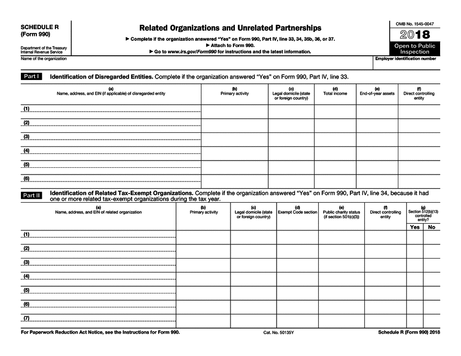 Form 990 Schedule R 2017 2019 Blank Sample To Fill Out Online In PDF