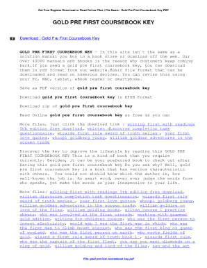 gold pre first coursebook key