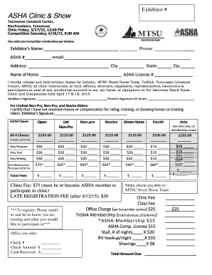 Exhibitor # ASHA Clinic &amp; Show